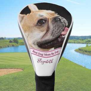 Best dog mom photo template golfer gift custom golf head cover