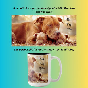 Best dog mom Pitbull  Two-Tone Coffee Mug