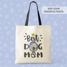 Best Dog Mom Your Pet Photo Paw Print Cute Text