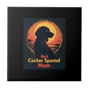 Best Dog Mother Mom - Vintage Cocker Spaniel T-Shi Tile