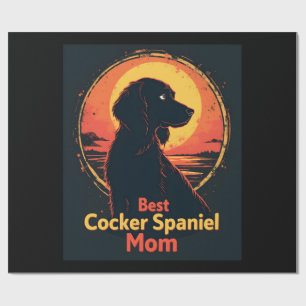 Best Dog Mother Mom - Vintage Cocker Spaniel T-Shi Wrapping Paper
