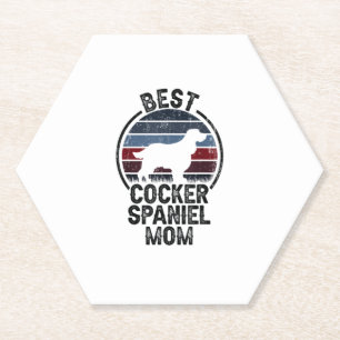 Best Dog Mother Mum - Vintage Cocker Spaniel Paper Coaster