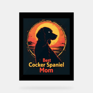 Best Dog Mother Mum - Vintage Cocker Spaniel T-Shi Acrylic Sign