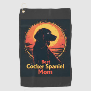 Best Dog Mother Mum - Vintage Cocker Spaniel T-Shi Golf Towel