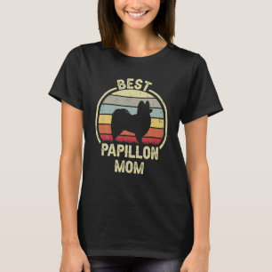 Best Dog Mother Mum Vintage Papillon T-Shirt