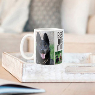Best Dog Mum 6 Custom Photo Collage Mother's Day Coffee Mug