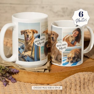 Best Dog Mum 6 Photo Collage Heart Coffee Mug