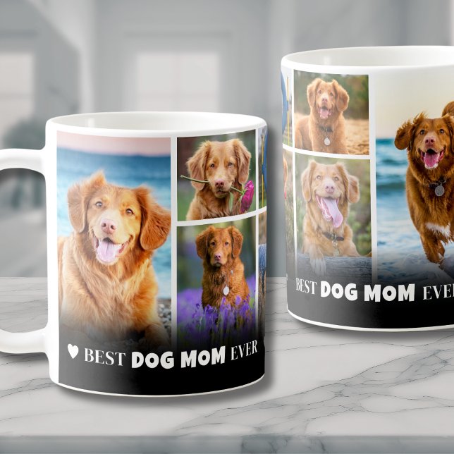 Best Dog Mum 8 Photo Collage Coffee Mug (Best Dog Mom 8 Photo Collage Coffee Mug)