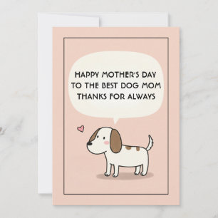 Best Dog Mum Birthday Mothers Day Card