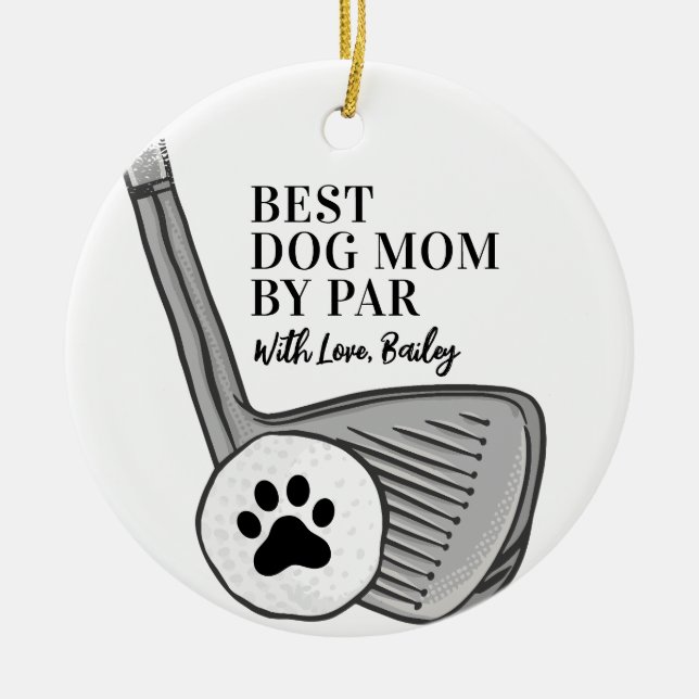 Best Dog Mum By Par Pet Photo Ceramic Tree Decoration (Front)
