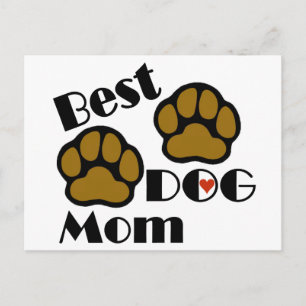 Best Dog Mum Card and Post Card with Dog Paws