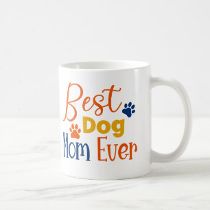 Best dog mum colourful typography design coffee mug