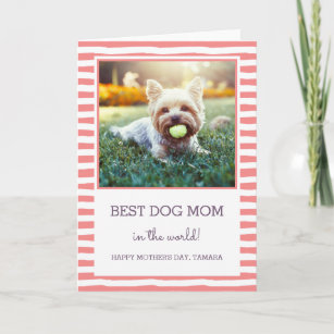 Best Dog Mum   Coral   Photo Mother's Day Card