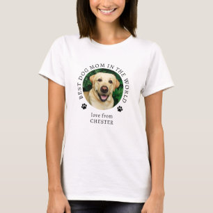 Best Dog Mum Custom Pet Photo Name T-Shirt