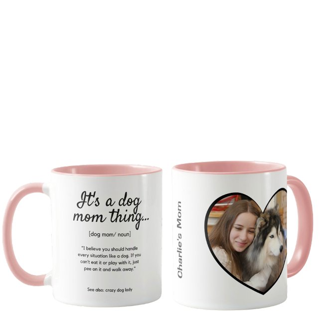  Best Dog Mum Custom Photo & Quote 2-sided Mug (Creator Uploaded)