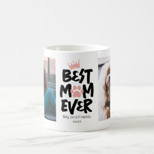 Best Dog Mum Ever 2 Photo Pawprint Coffee Mug