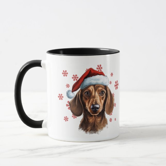 Best Dog Mum Ever Christmas Dachshund Dog Mug (Left)