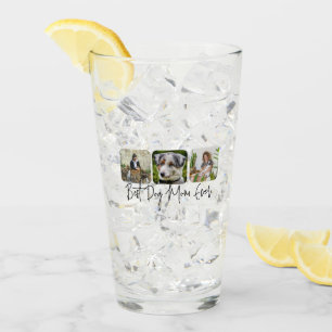 Best Dog Mum Ever - Custom 3-Photo Collage Glass