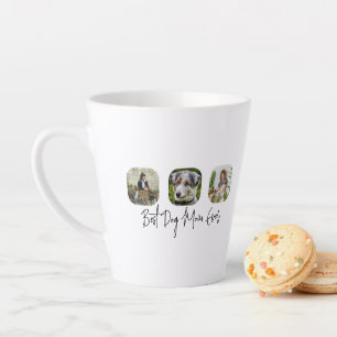 Best Dog Mum Ever - Custom 3-Photo Collage Latte Mug