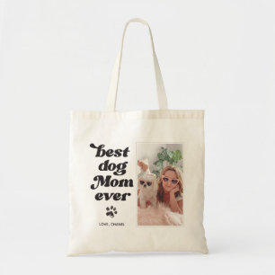 Best Dog Mum Ever Custom Photo and Text Tote Bag