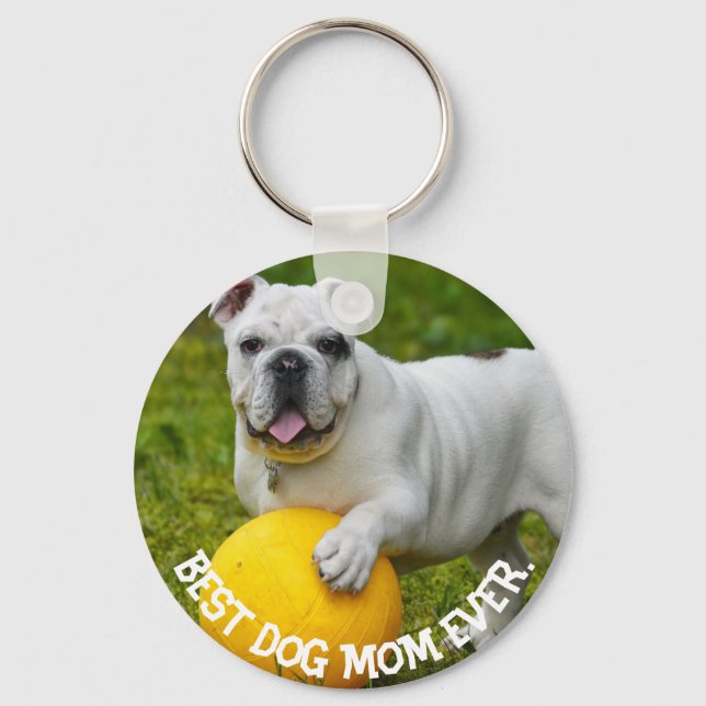 Best Dog Mum Ever Custom Photo keychain, Mum gift, Key Ring (Front)