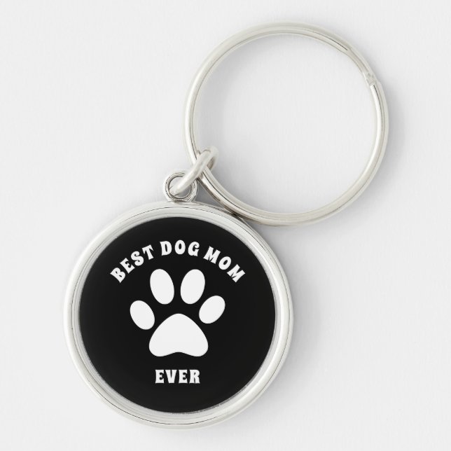 Best Dog Mum Ever Custom Text Personalised Key Ring (Front)