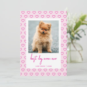Best Dog Mum Ever Cute Hearts Photo Mothers Day Card