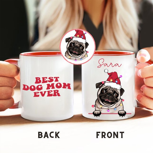 Best Dog Mum Ever Dog Personalised Christmas Gift Mug (Creator Uploaded)