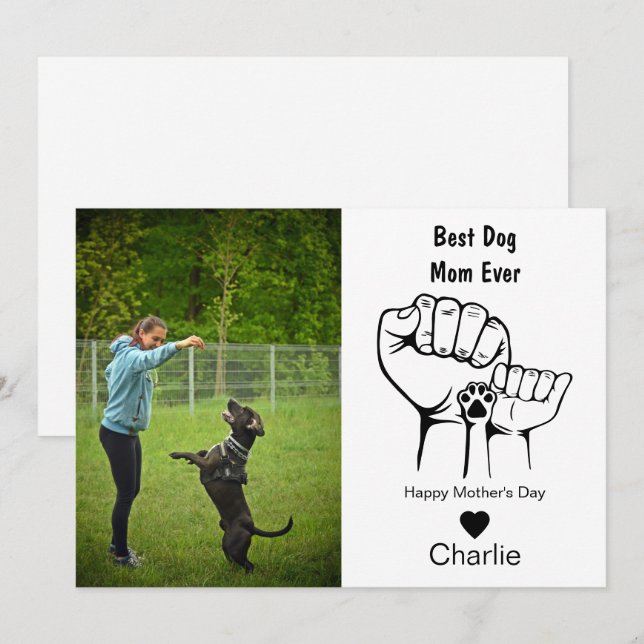 Best Dog mum ever fist bump mother's day card (Front/Back)