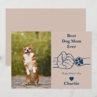 Best Dog mum ever fist bump mother's day card