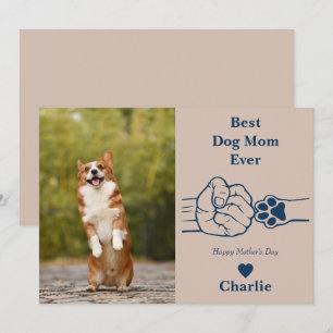 Best Dog mum ever fist bump mother's day card