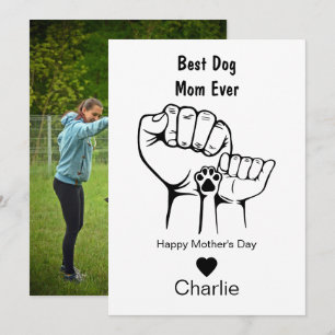 Best Dog mum ever fist bump Mother's day card