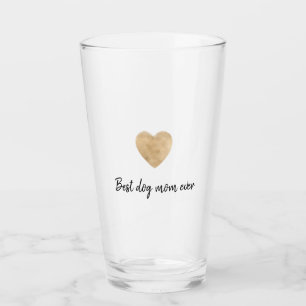 Best Dog Mum Ever Gold Heart Glass
