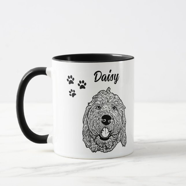 Best Dog Mum Ever Goldendoodle Dog Personalised Mug (Left)