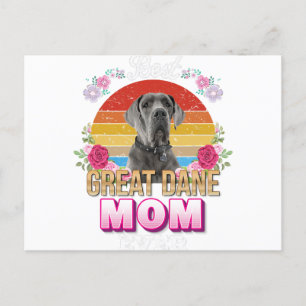 best dog mum ever great dane floral lover mor day holiday postcard