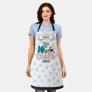 Best dog mum ever lovely sleeping puppy with name apron