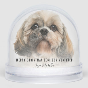 Best Dog Mum Ever Merry Christmas Pet Photos Snowglobe