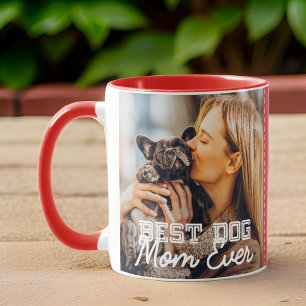Best Dog Mum Ever Modern Custom Photo and Dog Name Mug