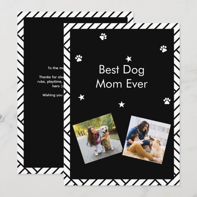 Best Dog Mum ever Mother's day greeting card (Front/Back)