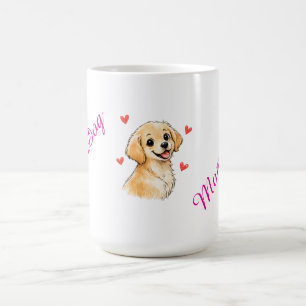 Best Dog Mum Ever Mug – Cute Golden Retriever Pupp