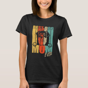 Best Dog Mum Ever Peeking Aussie Mama Vintage Retr T-Shirt