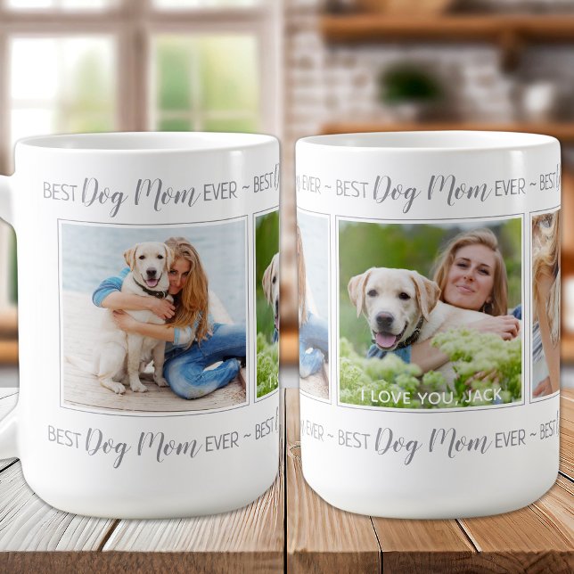 Best Dog Mum Ever Personalised 3 Pet Photo Coffee Mug (Creator Uploaded)