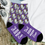 Best Dog Mum Ever Personalised Fun Cool Pet Photo Socks<br><div class="desc">Best Dog Mum Ever! Surprise the dog lover whether its a birthday, Mothers day or Christmas with these super cute pet photo all over print socks. They'll be a favourite of all dog lovers, and dog moms. Customise these dog photo socks with your pups favourite photo. COPYRIGHT © 2022 Judy...</div>