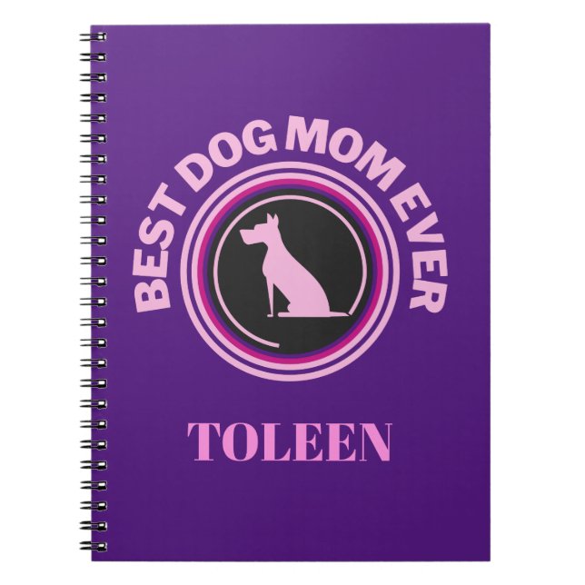 Best Dog Mum Ever Personalised Notebook (Front)