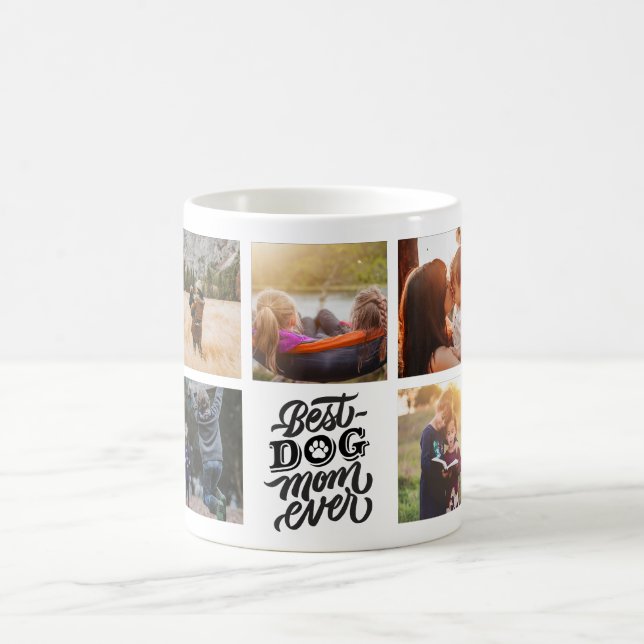 Best Dog Mum Ever Personalised Photo Collage Coffee Mug (Center)