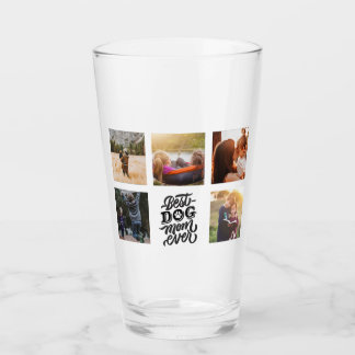Best Dog Mum Ever Personalised Photo Collage Glass