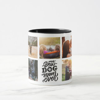 Best Dog Mum Ever Personalised Photo Collage Mug