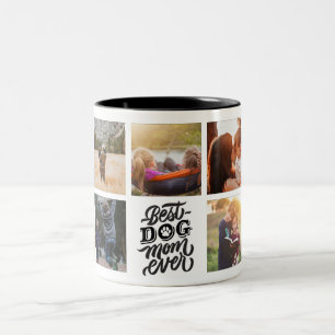Best Dog Mum Ever Personalised Photo Collage Two-Tone Coffee Mug