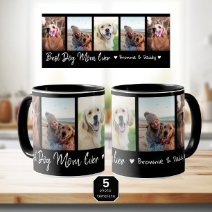 Best Dog Mum Ever Pet 5 Photo Collage Black     Mug