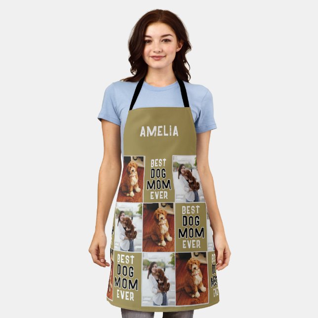 Best Dog Mum Ever Pet Owner 2 Photos Apron (Worn)